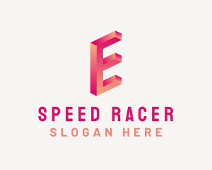3D Gradient Letter E Logo