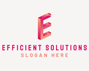 3D Gradient Letter E logo design