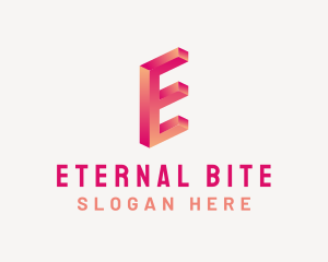 3D Gradient Letter E logo design