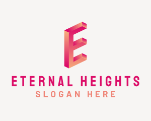 3D Gradient Letter E logo design