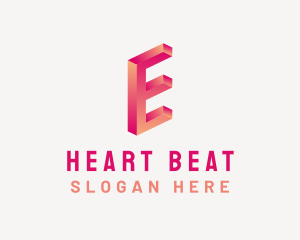 3D Gradient Letter E logo design