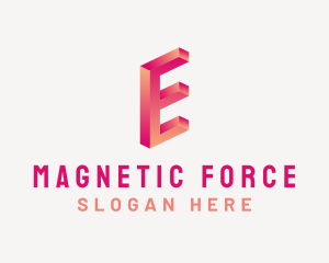 3D Gradient Letter E logo design