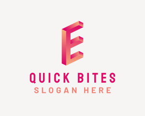 3D Gradient Letter E logo design