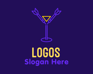Cocktail - Darts Drinking Bar logo design
