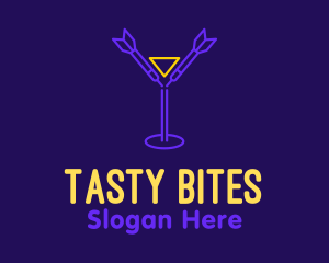 Neon Lights - Darts Drinking Bar logo design