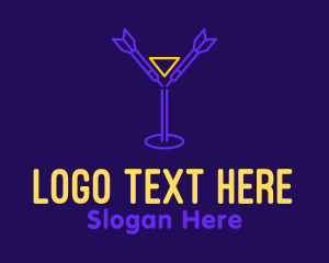 Glowing - Darts Drinking Bar logo design