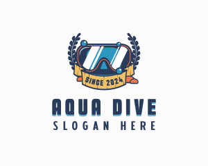 Snorkeling Goggles Watersports logo design