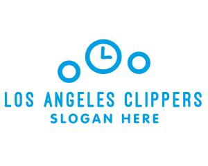 Blue Bubbles Clock Logo