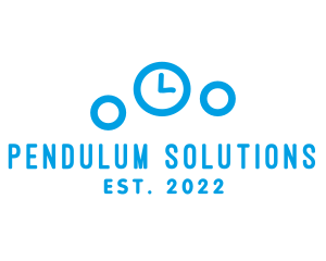 Pendulum - Blue Bubbles Clock logo design