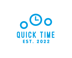 Minute - Blue Bubbles Clock logo design