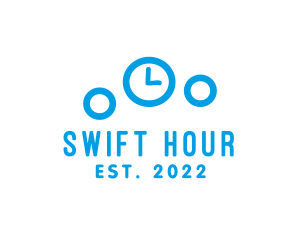 Hour - Blue Bubbles Clock logo design