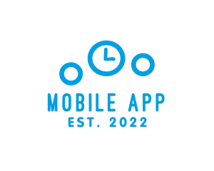Minutes - Blue Bubbles Clock logo design