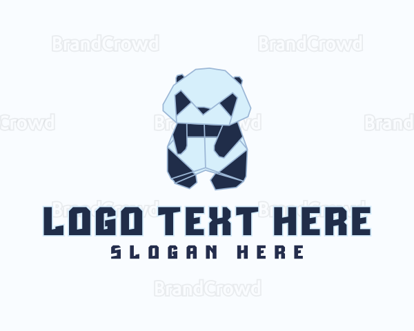 Geometric Panda Origami Logo