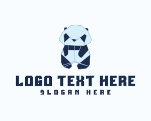 Paper Folding - Geometric Panda Origami logo design