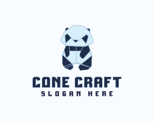 Geometric Panda Origami  logo design