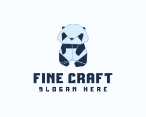 Geometric Panda Origami  logo design