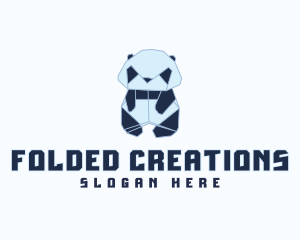 Geometric Panda Origami  logo design