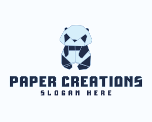 Papercraft - Geometric Panda Origami logo design