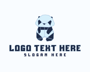 Panda - Geometric Panda Origami logo design