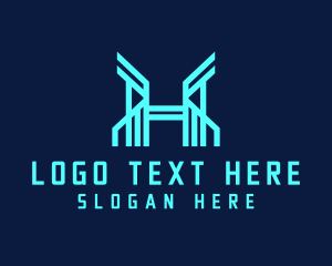 Neon - Online Network Letter H logo design