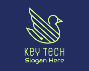 Green Circuit Goose Tech logo design