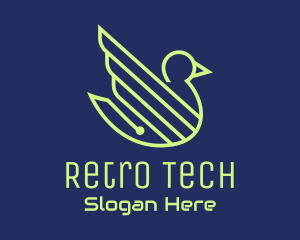 Green Circuit Goose Tech logo design