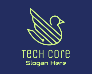 Green Circuit Goose Tech logo design