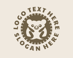 Children - Brown Wild Hedgehog logo design