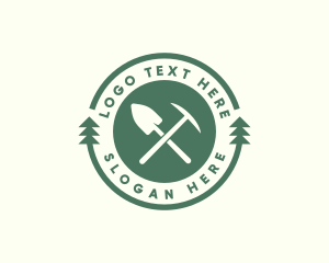 Forest Shovel Axe Logo