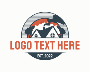Land Developer - Forest House Chimney logo design