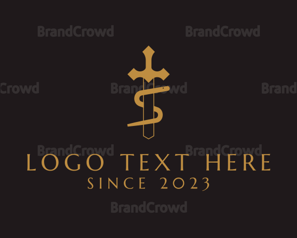 Gold Sword Snake Logo