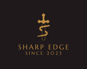 Gold Sword Snake  logo design