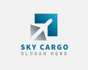 Airplane Shipment Delivery logo design