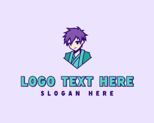 Kawaii Anime Boy logo design