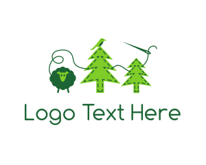 Yarn - Sheep Bird Pine Trees Felt logo design