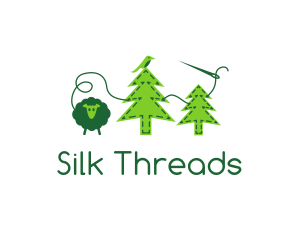 Sheep Bird Pine Trees Felt logo design