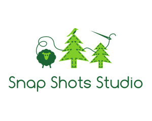 Needlecraft - Sheep Bird Pine Trees Felt logo design