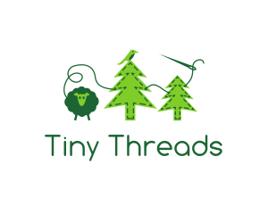 Sheep Bird Pine Trees Felt logo design