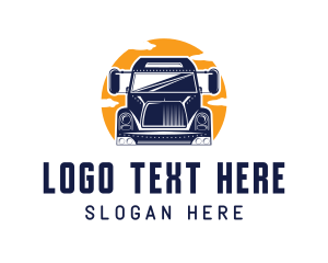Trailer Truck - Truck Trail Delivery logo design