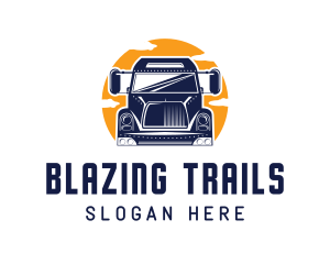 Truck Trail Delivery logo design