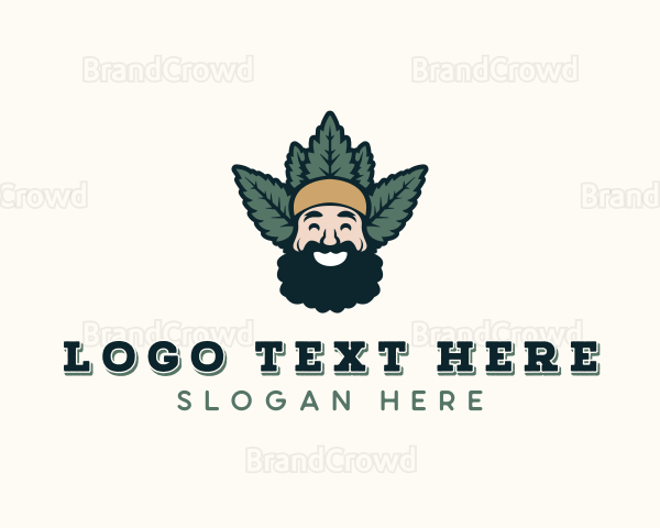 Beard Man Marijuana Logo