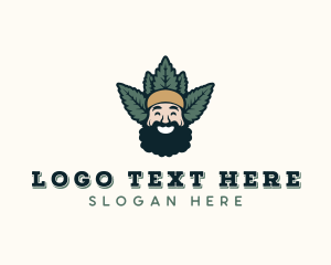 Man - Beard Man Marijuana logo design