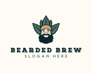 Beard Man Marijuana  logo design