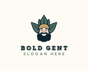 Beard Man Marijuana  logo design