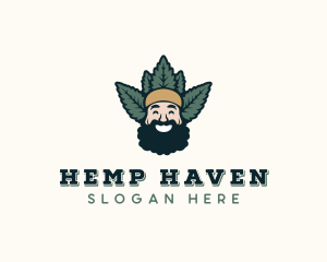 Beard Man Marijuana  logo design