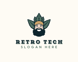 Beard Man Marijuana  logo design