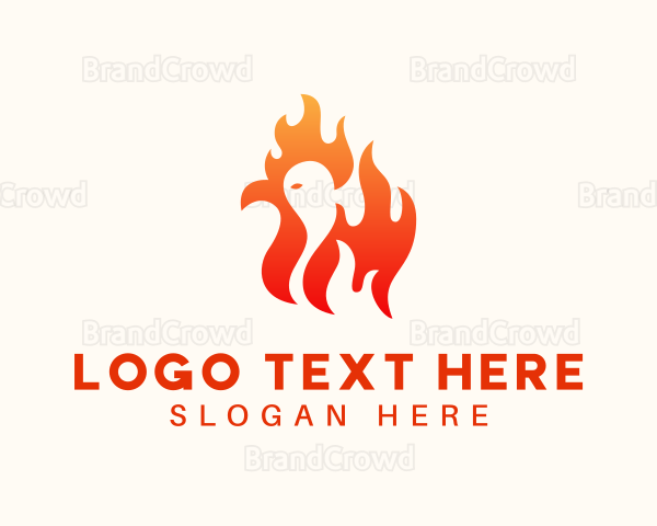 Red Flaming Chicken Logo