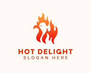 Red Flaming Chicken logo design