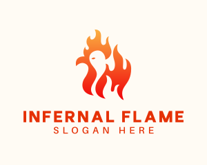 Red Flaming Chicken logo design