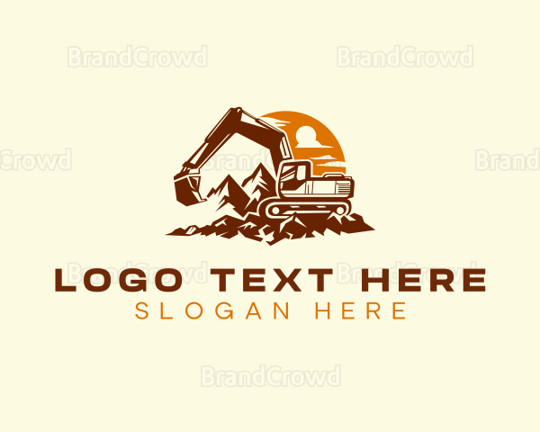 Excavation Backhoe Demolition Logo